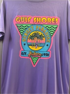 Purple Gulf Shores Retro Crewneck Tee
